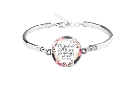 Patterned Bible Bracelet with Gemstones and Chain JahSonFire