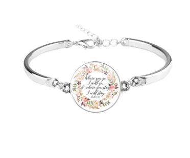 Patterned Bible Bracelet with Gemstones and Chain JahSonFire