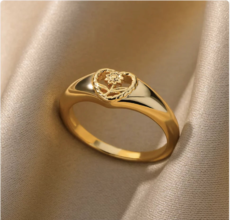 Copper Flower Zircon Diamond Ring JahSonFire
