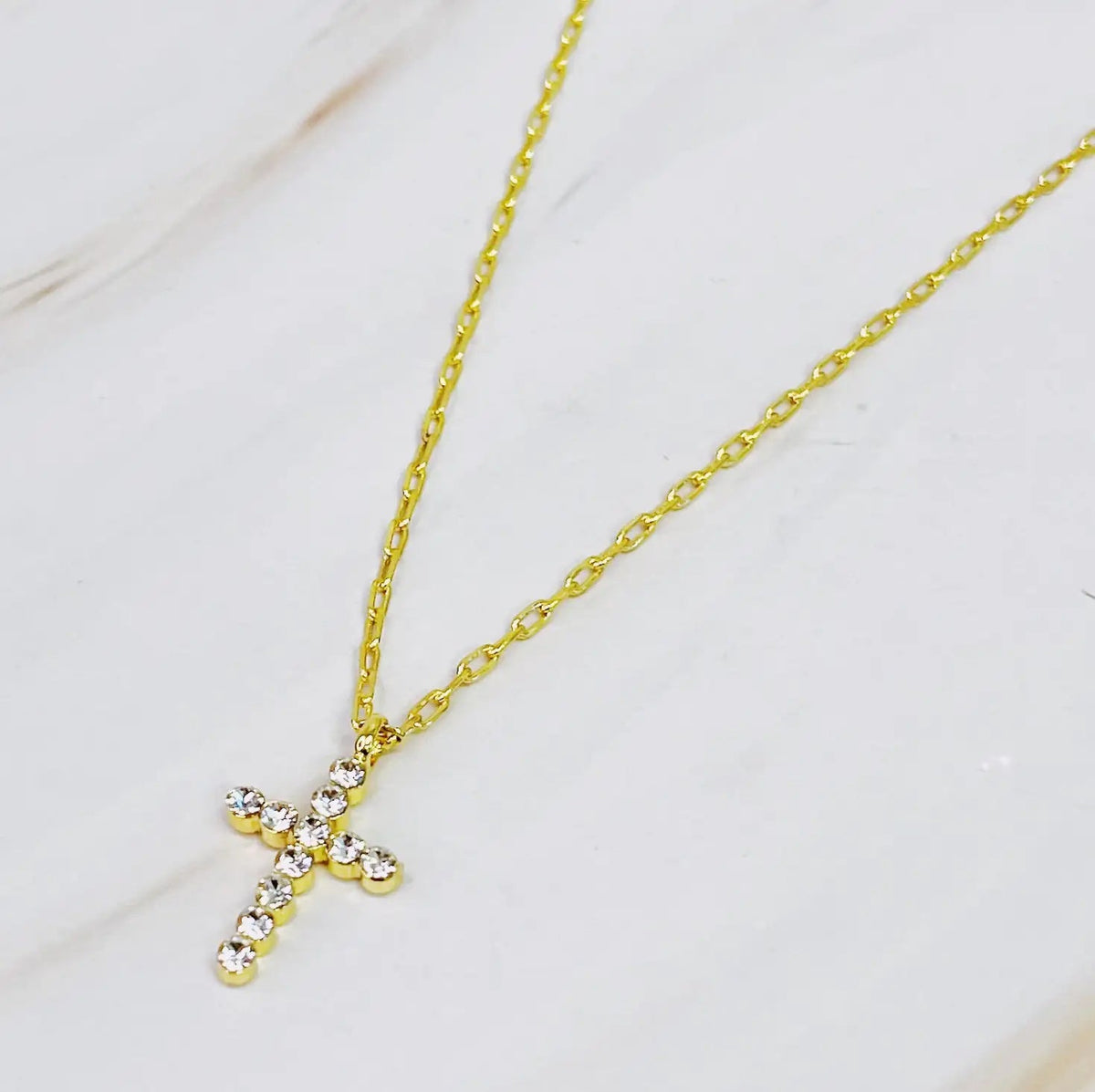 Faceted Crystal Cross Necklace JahSonFire
