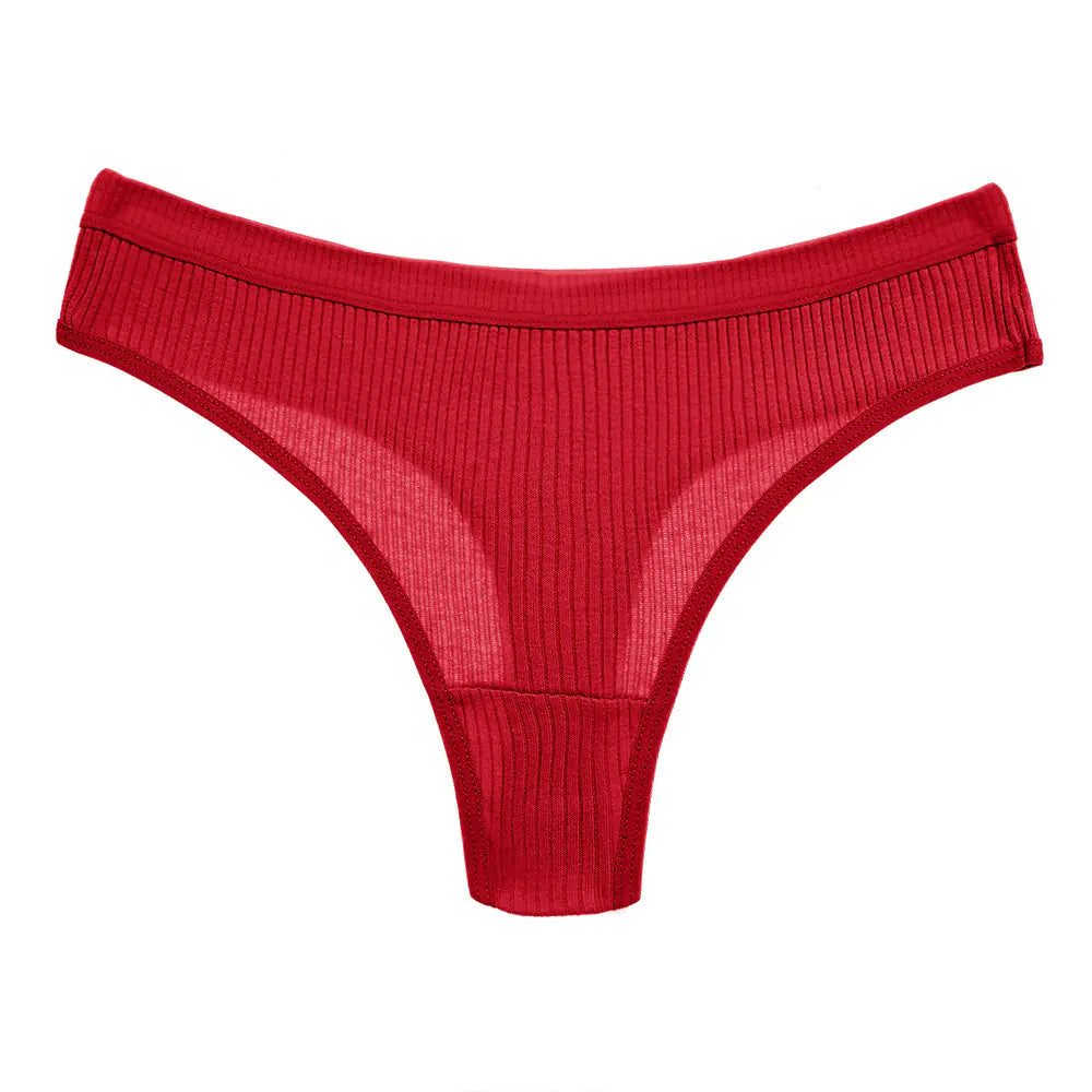 Trendy Solid Color Breathable Low Waist Women's Thongs JahSonFire