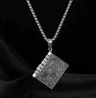 Sterling Silver Tiny Bible Necklace with Keychain (One Set) JahSonFire