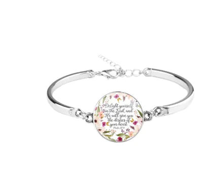 Patterned Bible Bracelet with Gemstones and Chain JahSonFire