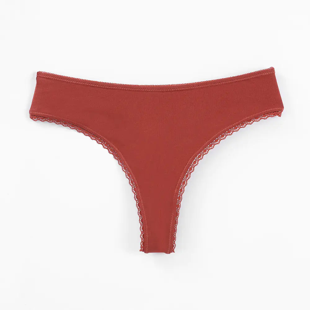 Cotton Lace Low Waist Women’s Thongs (EU Size) JahSonFire