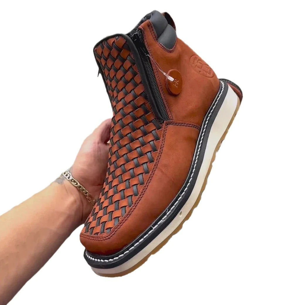 Retro Hand-Woven Cowboy Boots JahSonFire