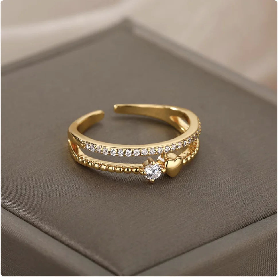 Copper Flower Zircon Diamond Ring JahSonFire