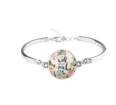 Patterned Bible Bracelet with Gemstones and Chain JahSonFire