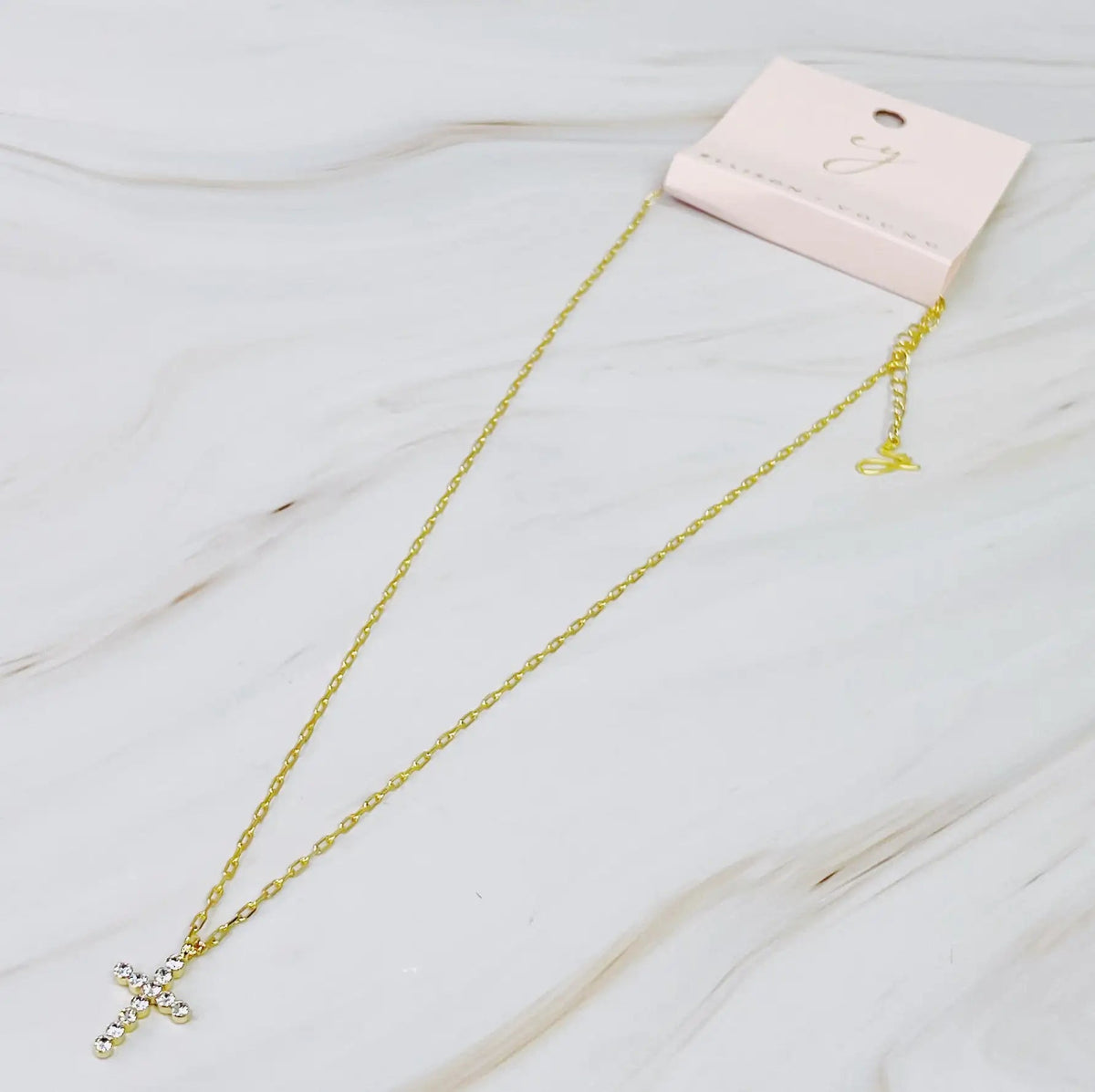 Faceted Crystal Cross Necklace JahSonFire