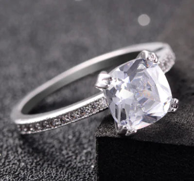 Women's Zircon Ring, European Diamond Ring JahSonFire
