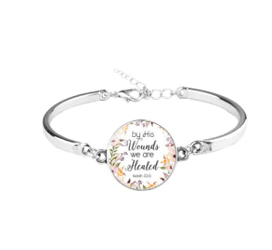 Patterned Bible Bracelet with Gemstones and Chain JahSonFire