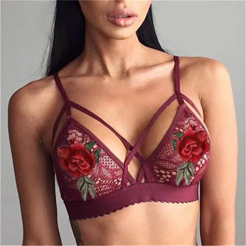 Lace Embroidered Lingerie Cami Bra JahSonFire