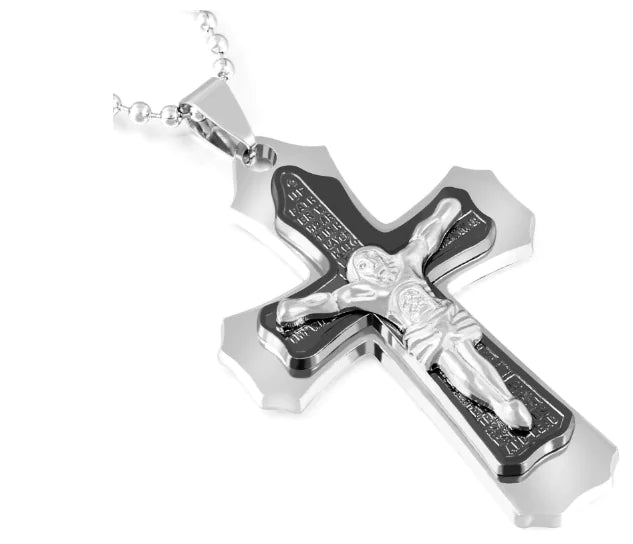 2020 Titanium Steel Cross Necklace with Bible Pendant JahSonFire