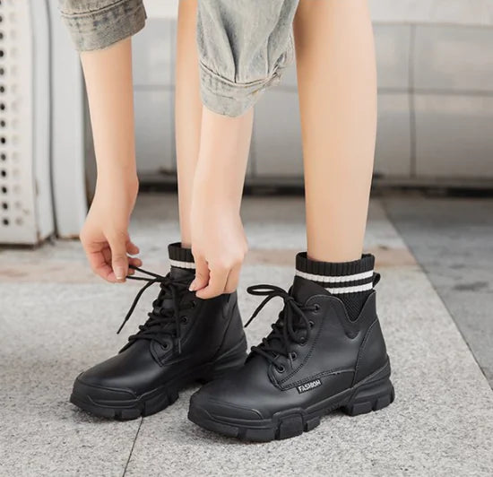 Fleece-Lined Short Boots, Sock Boots, Martin Boots JahSonFire