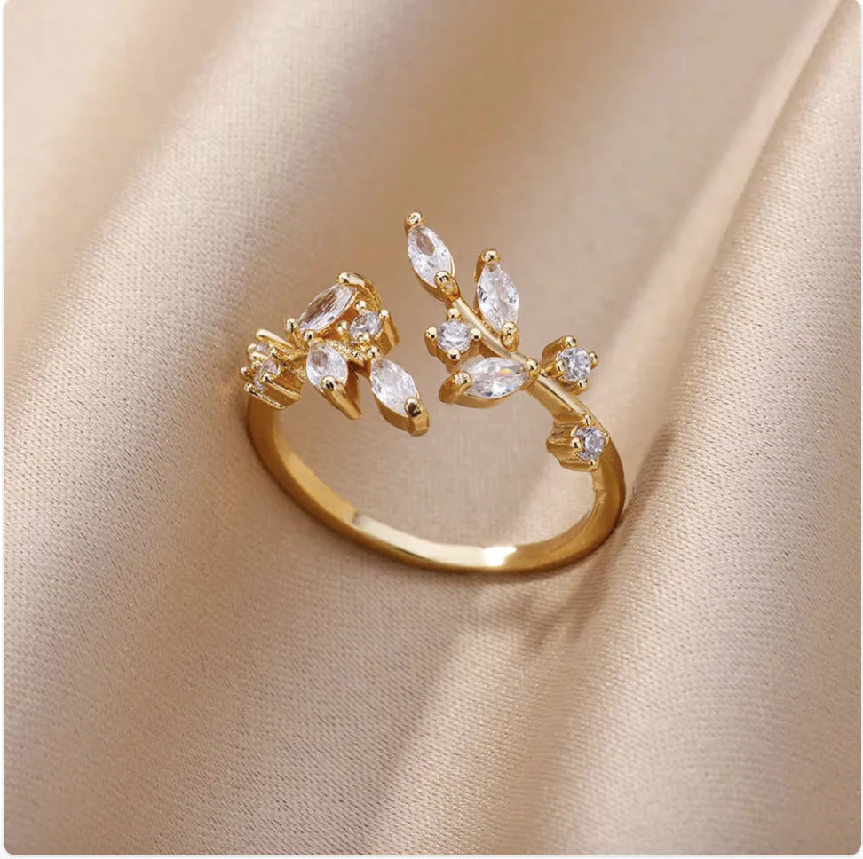 Copper Flower Zircon Diamond Ring JahSonFire