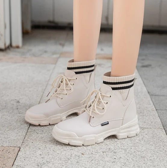 Fleece-Lined Short Boots, Sock Boots, Martin Boots JahSonFire