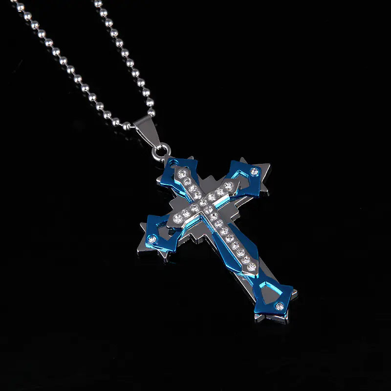 2020 Titanium Steel Cross Necklace with Bible Pendant JahSonFire