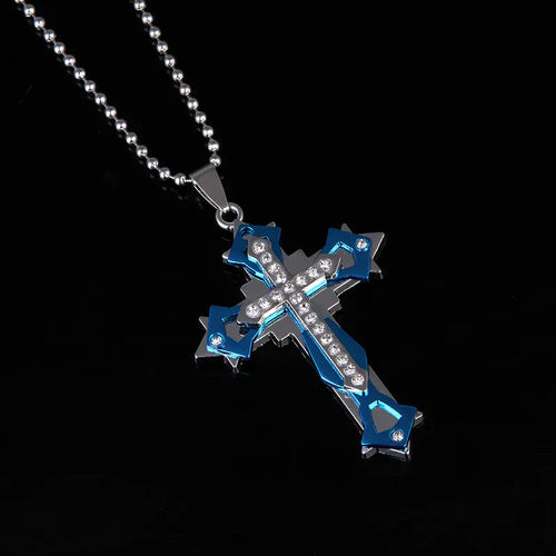 2020 Titanium Steel Cross Necklace with Bible Pendant JahSonFire