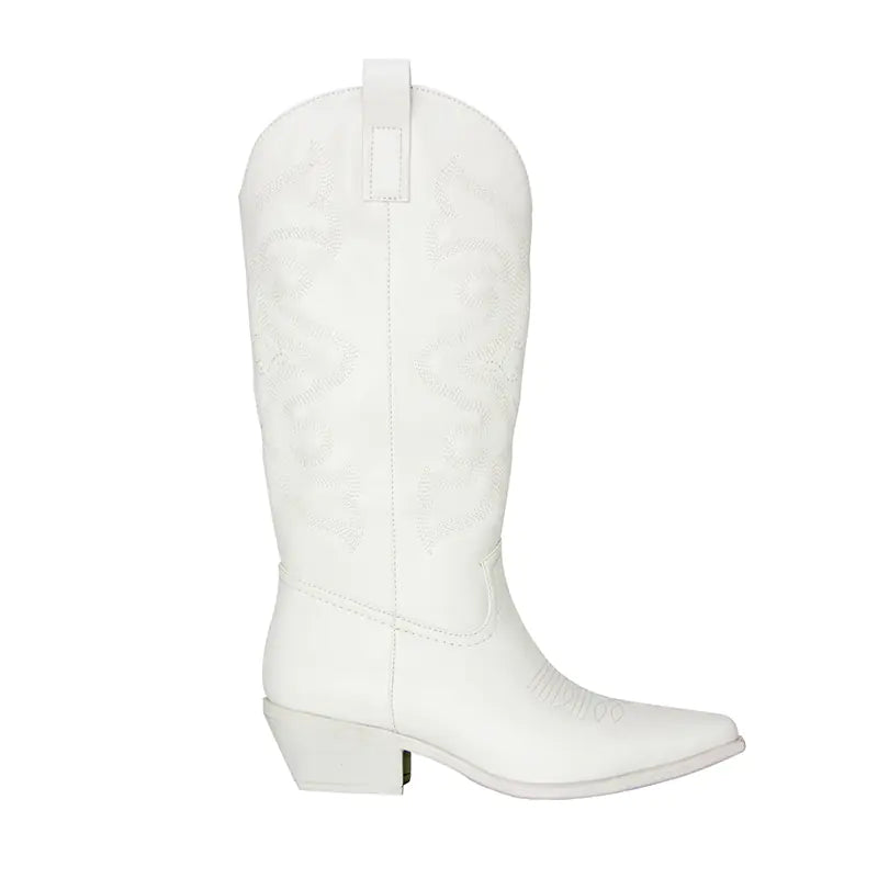 Vintage Women's Chunky Heel High Cowboy Boots JahSonFire