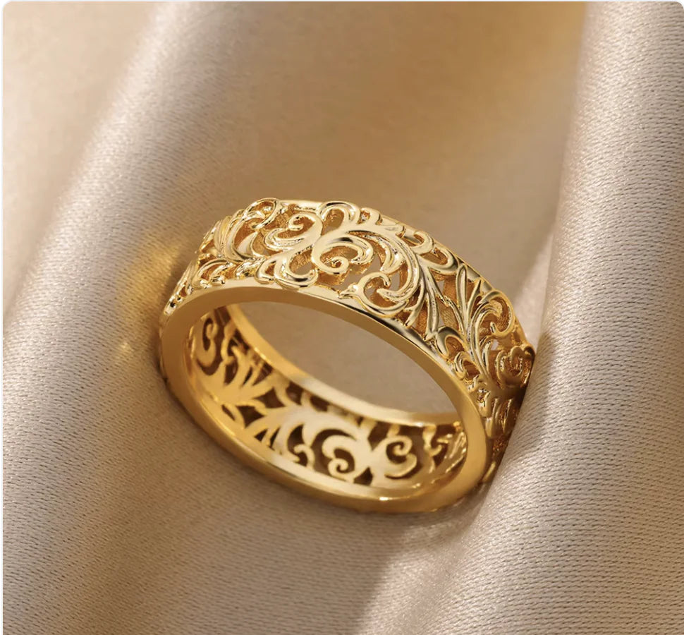 Copper Flower Zircon Diamond Ring JahSonFire