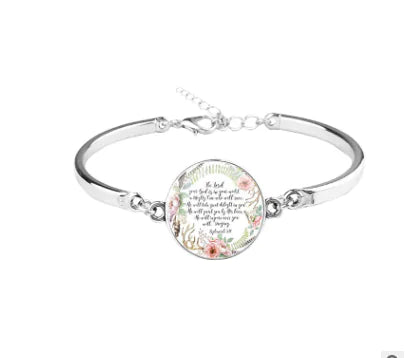Patterned Bible Bracelet with Gemstones and Chain JahSonFire