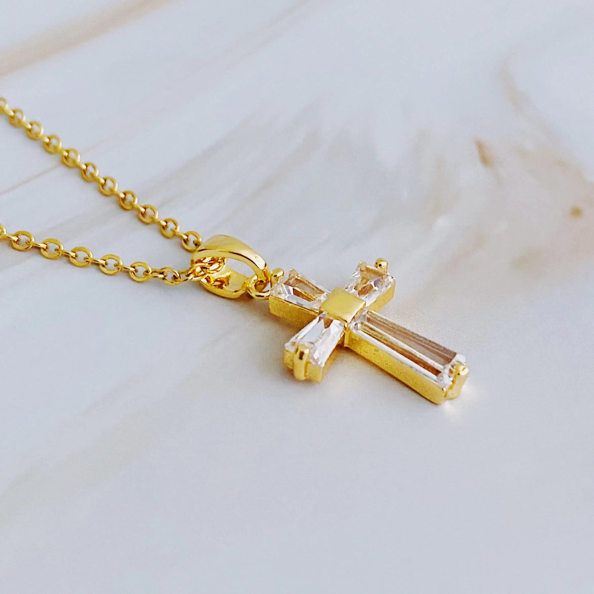 My Dear Crystal Cross Necklace JahSonFire