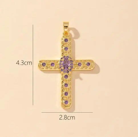 S925 Silver Cross Stud Earrings with Diamonds for Women JahSonFire