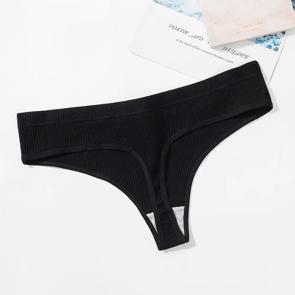 Trendy Solid Color Breathable Low Waist Women's Thongs JahSonFire