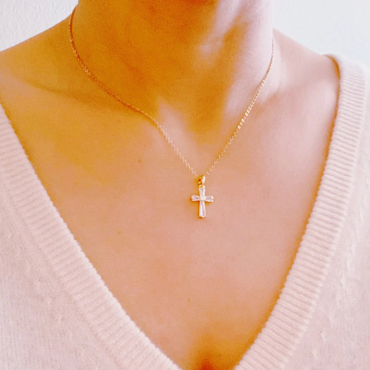 My Dear Crystal Cross Necklace JahSonFire