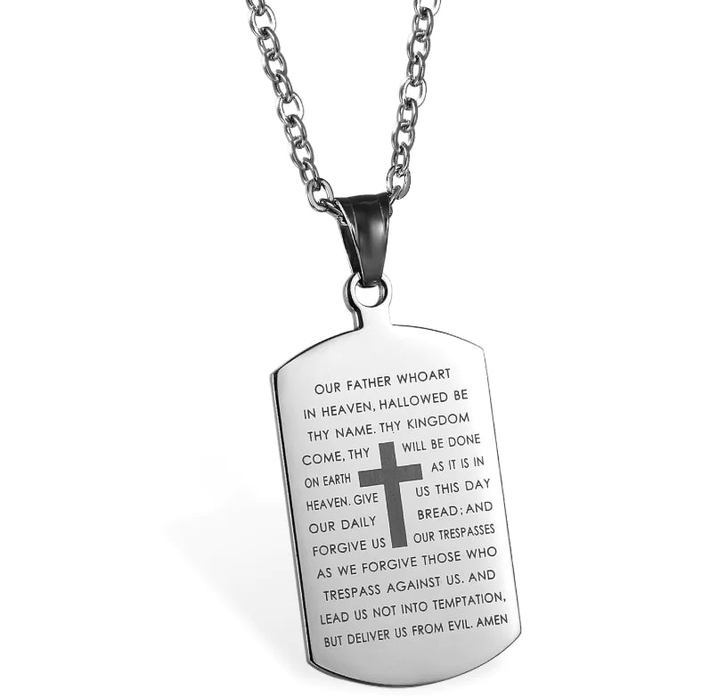 Couple's Cross Necklace with Bible Design JahSonFire