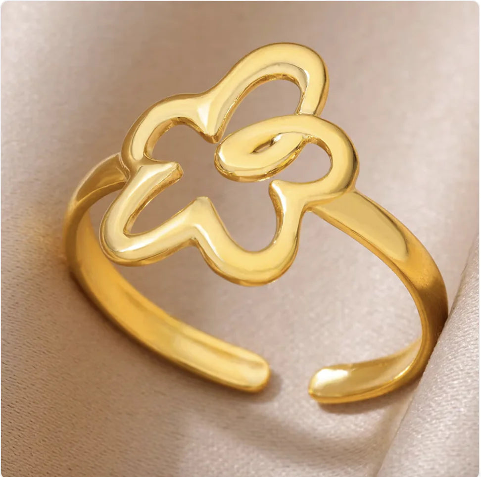 Copper Flower Zircon Diamond Ring JahSonFire