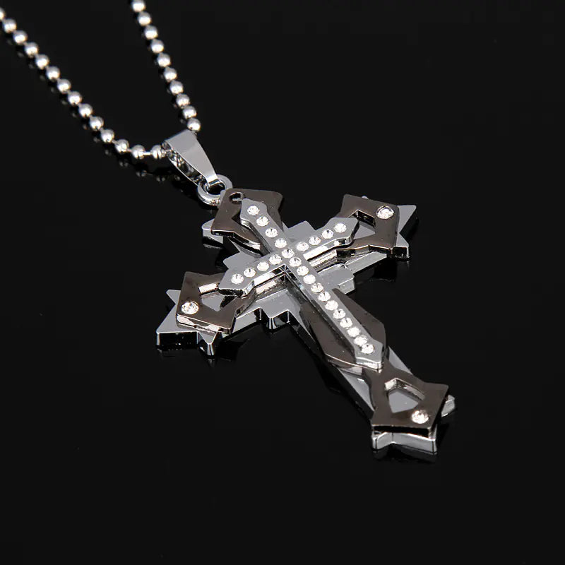 2020 Titanium Steel Cross Necklace with Bible Pendant JahSonFire