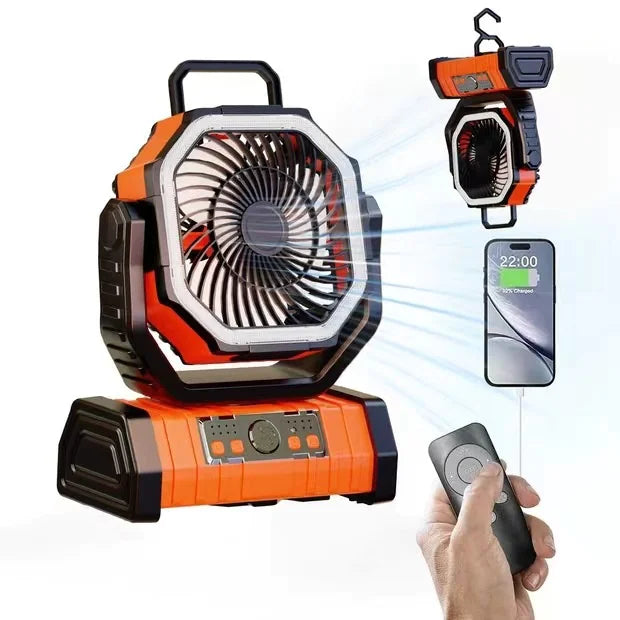 Outdoor Household Power Bank LED Light Camping Fan JahSonFire