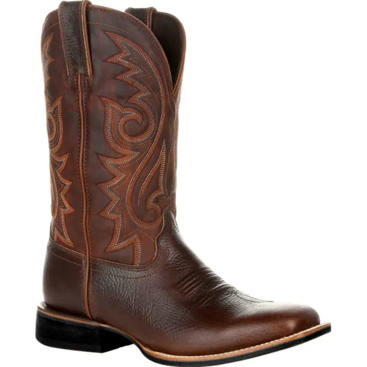 Big Wide Head Western Cowboy Boots JahSonFire