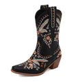 Annie Women's Western Cowboy Boots with Embroidery (One Pair) JahSonFire
