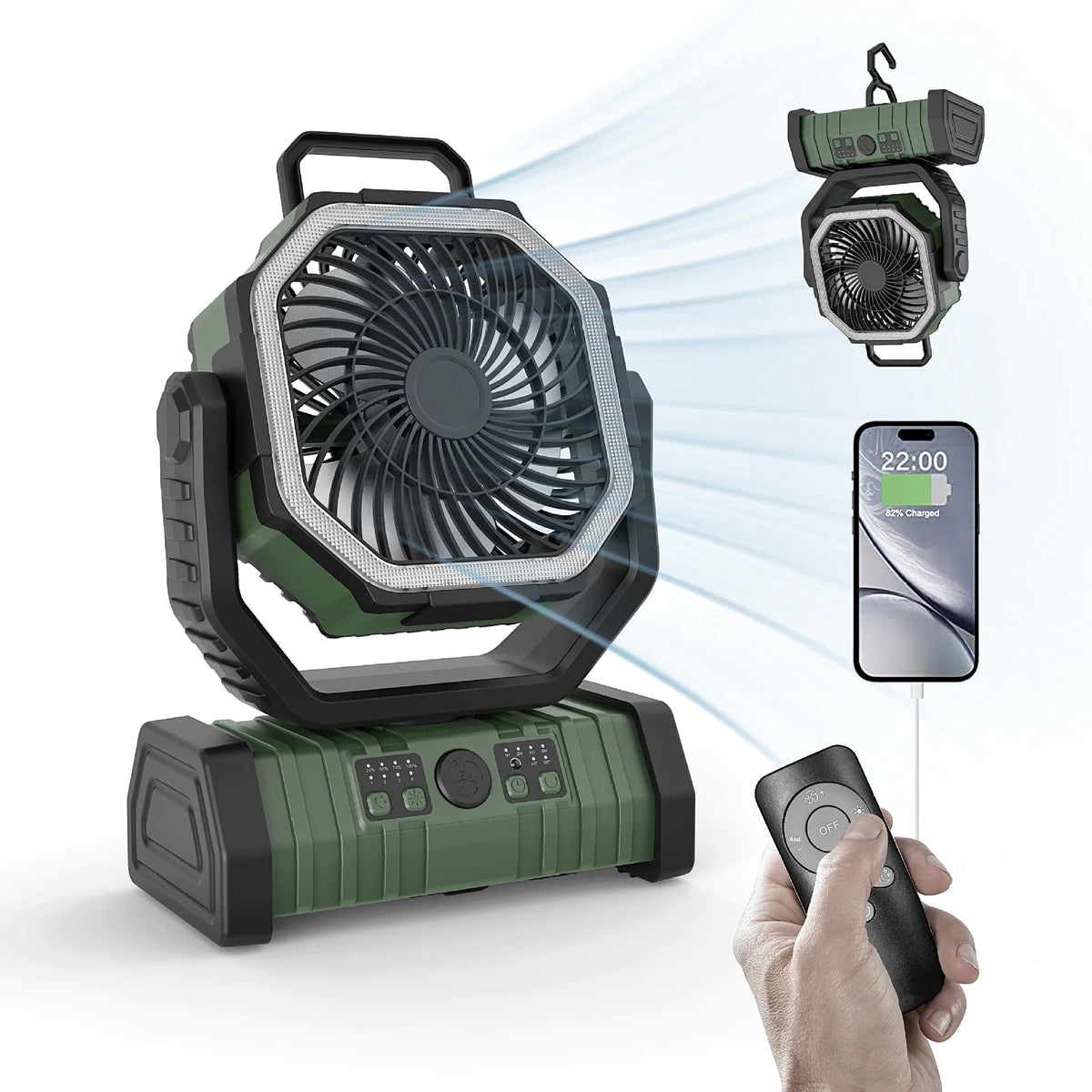 Outdoor Household Power Bank LED Light Camping Fan JahSonFire