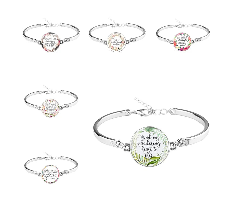 Patterned Bible Bracelet with Gemstones and Chain JahSonFire