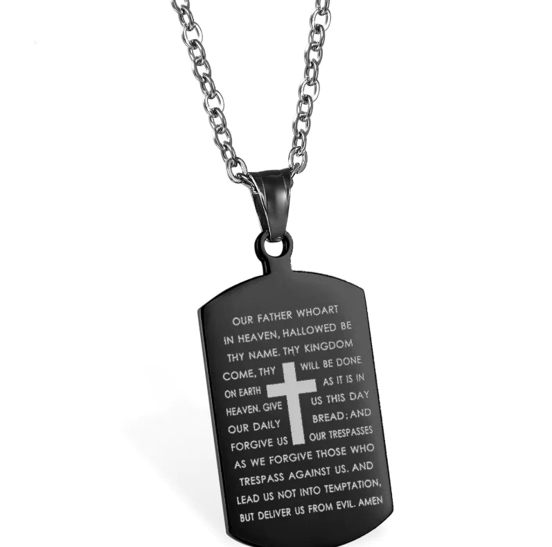 Couple's Cross Necklace with Bible Design JahSonFire