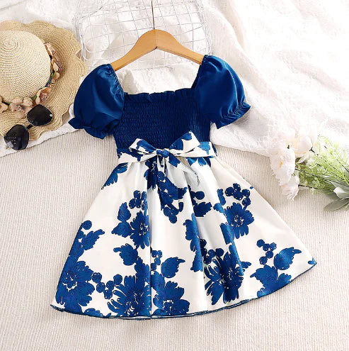 Girls' Summer Short Sleeve Printed Princess Dresses JahSonFire