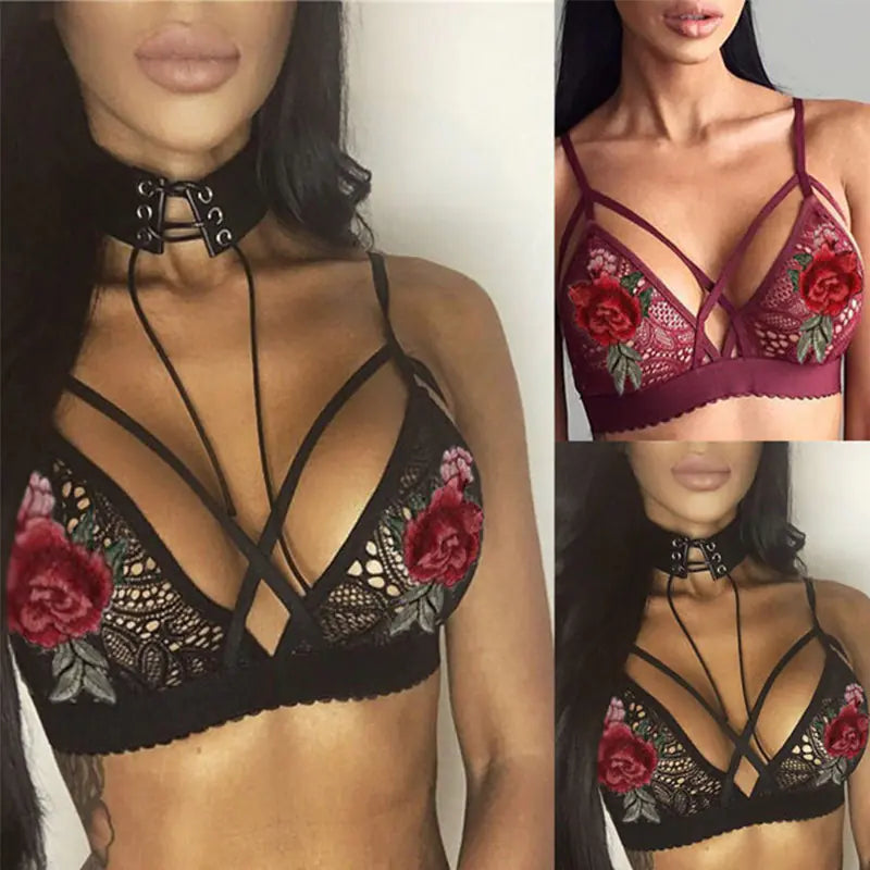 Lace Embroidered Lingerie Cami Bra JahSonFire
